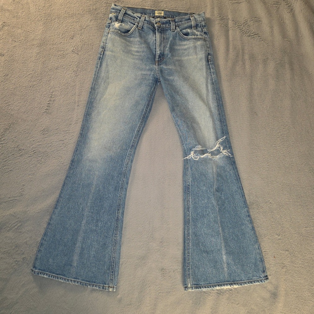 Citizens of Humanity Amelia Vintage Flare Jeans Light Wash Distressed Size 27